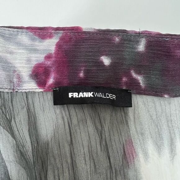 Frank Walder Shifon Floral Print Blouse Tunic Button up size XL - Picture 3 of 9